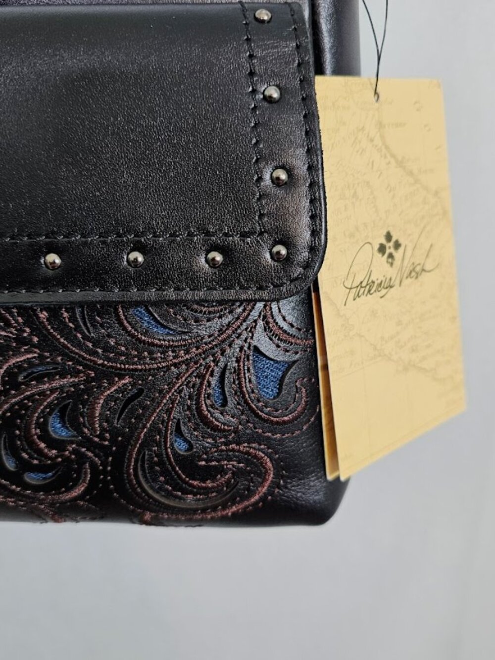 NWT PATRICIA NASH Maisie Crossbody BLACK LUX RANCH Montana Leather Collection - Picture 5 of 13